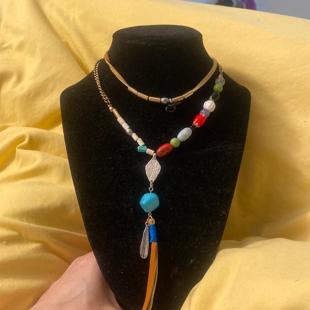 Free People Multicolor Beadedl Necklace Set